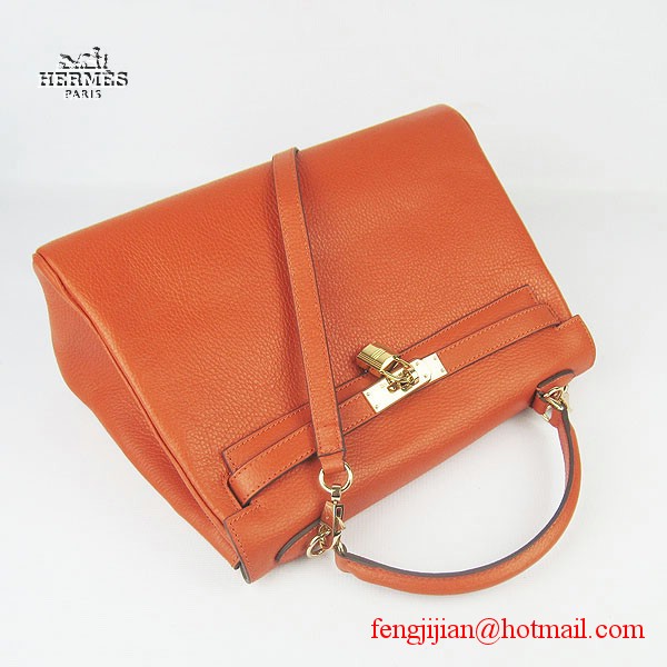 Hermes Kelly 32cm Togo Leather Bag Orange 6108 Gold Hardware